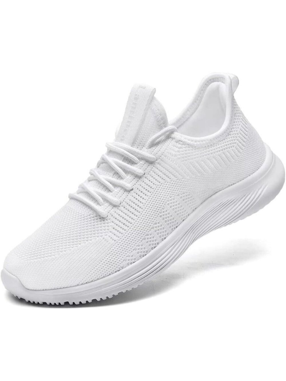 Women's White Mesh Slip On Walking Non Slip Running Lightweight Fashion Sneaker